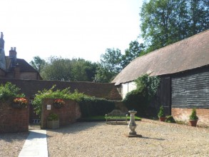 Courtyard seating area at Grange Farm